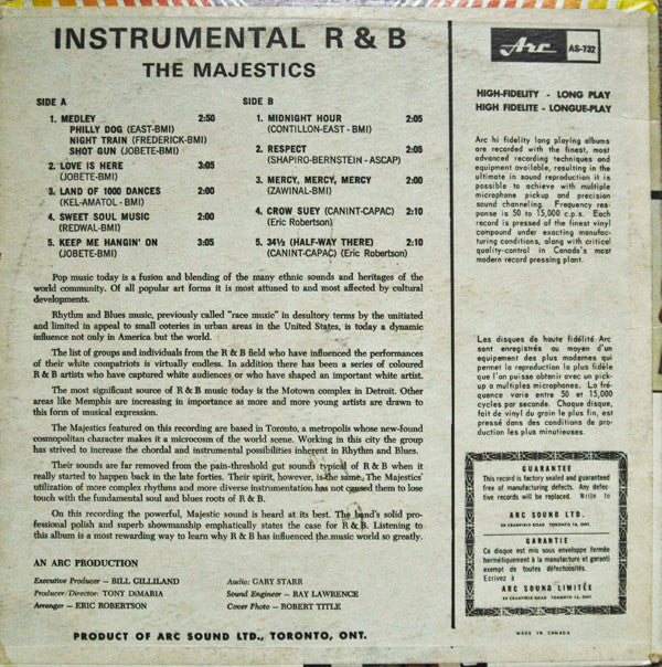 The Majestics : Instrumental R&B (LP)