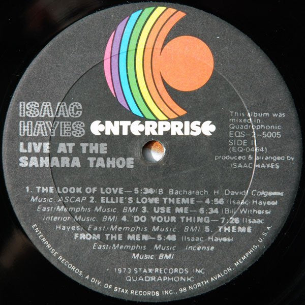 Isaac Hayes : Live At The Sahara Tahoe (2xLP, Album, Quad)