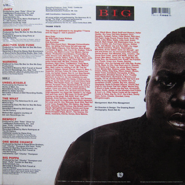 The Notorious B.I.G.* : Ready To Die (LP, Album)