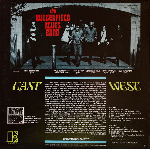 The Paul Butterfield Blues Band : East-West (LP, Album, RE, But)