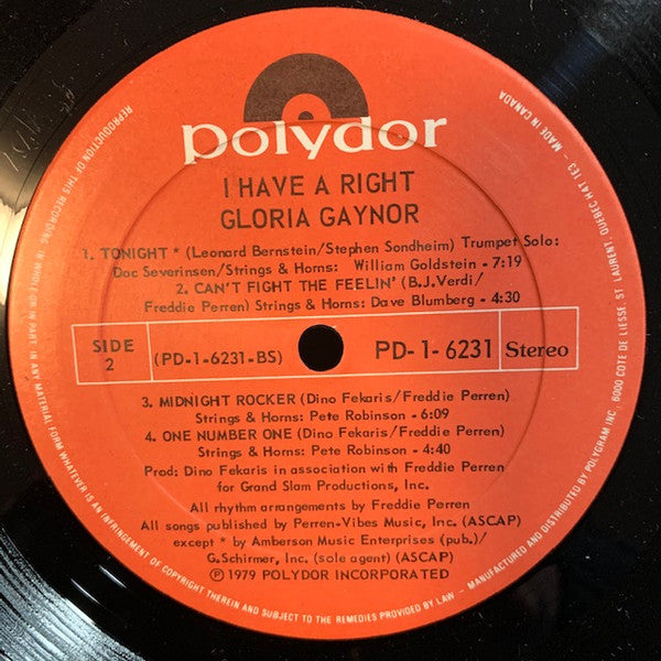 Gloria Gaynor : I Have A Right (LP, Album)