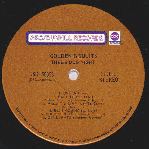 Three Dog Night : Golden Bisquits (LP, Comp, Club)