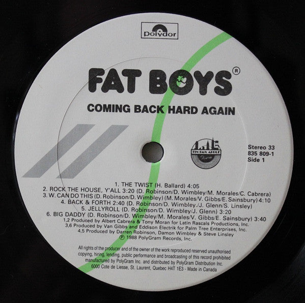 Fat Boys : Coming Back Hard Again (LP, Album)