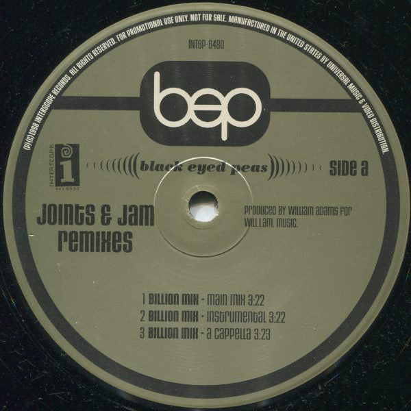 Black Eyed Peas : Joints & Jam (Remixes) (12", Single, Promo)