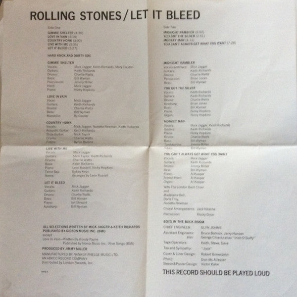 The Rolling Stones : Let It Bleed (LP, Album)
