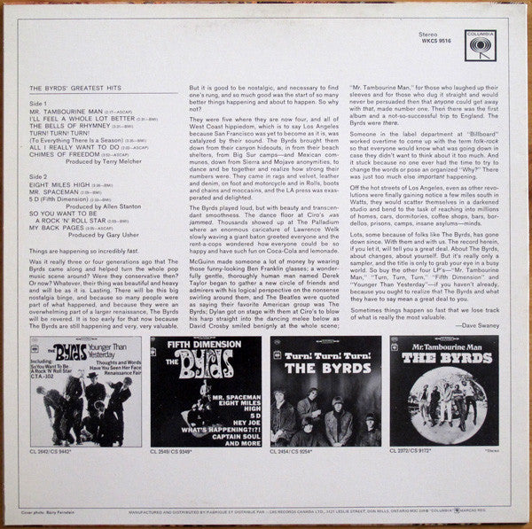 The Byrds : Greatest Hits (LP, Comp, RE)