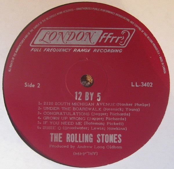 The Rolling Stones : 12 X 5 (LP, Album, Mono)