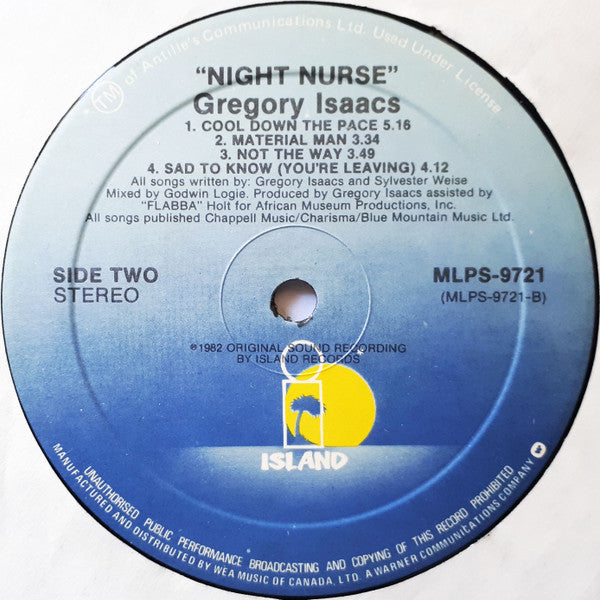 Gregory Isaacs : Night Nurse (LP, Album)