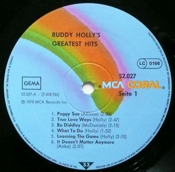 Buddy Holly : Buddy Holly's Greatest Hits (LP, Comp, RE)
