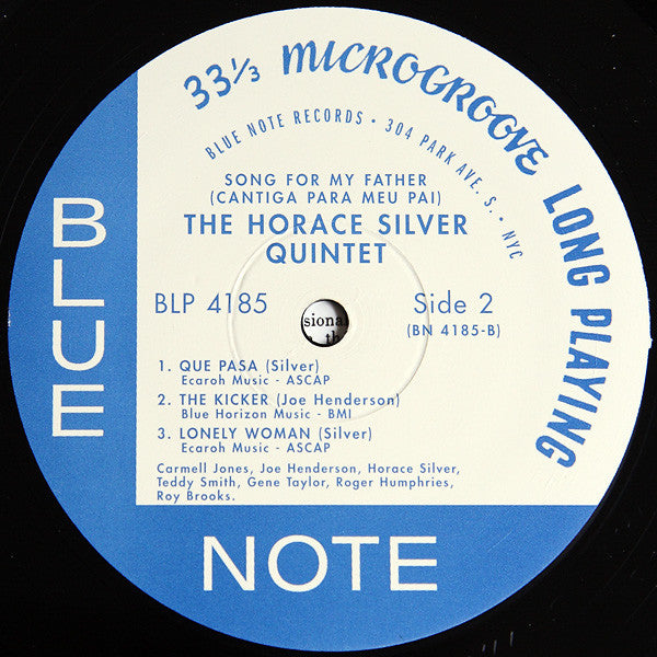 The Horace Silver Quintet : Song For My Father (Cantiga Para Meu Pai) (LP, Album, RE, Sco)