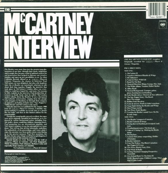 Paul McCartney : The McCartney Interview (LP)