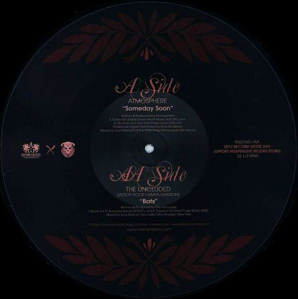 Atmosphere (2) / The Uncluded : Someday Soon / Bats (10", Num, Pic)