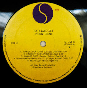 Fad Gadget : Incontinent (LP, Album)