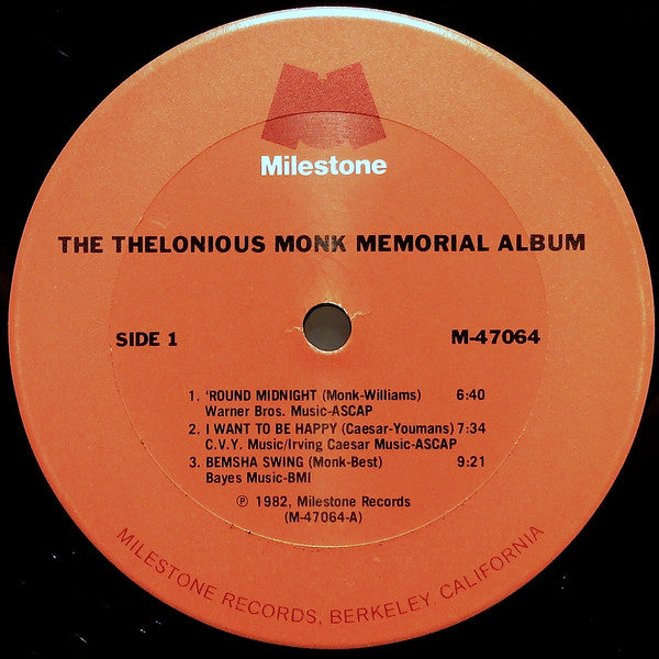Thelonious Monk : The Thelonious Monk Memorial Album (2xLP, Comp, Mono, Gat)