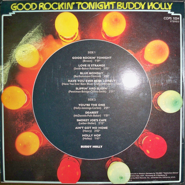 Buddy Holly : Good Rockin' Tonight (LP, Comp, RE)