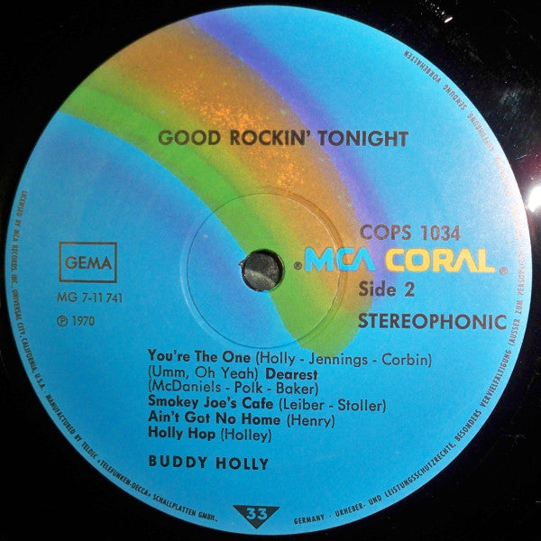 Buddy Holly : Good Rockin' Tonight (LP, Comp, RE)