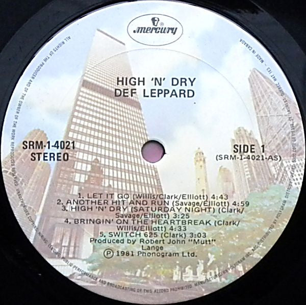 Def Leppard : High 'N' Dry (LP, Album)