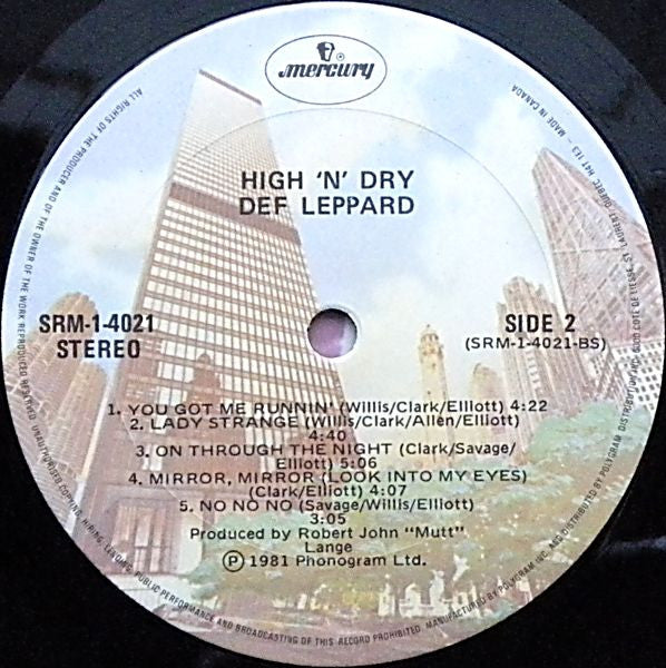 Def Leppard : High 'N' Dry (LP, Album)