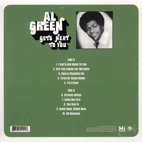 Al Green : Gets Next To You (LP, Album, RE)