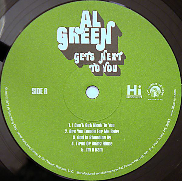 Al Green : Gets Next To You (LP, Album, RE)