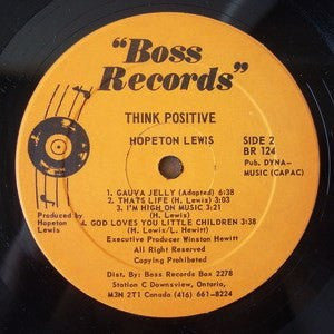Hopeton Lewis : Think Positive : Soulful Reggae Hits Vol. 1 (LP, Album)