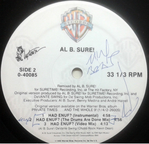 Al B. Sure! : Had Enuf? (12", Maxi)