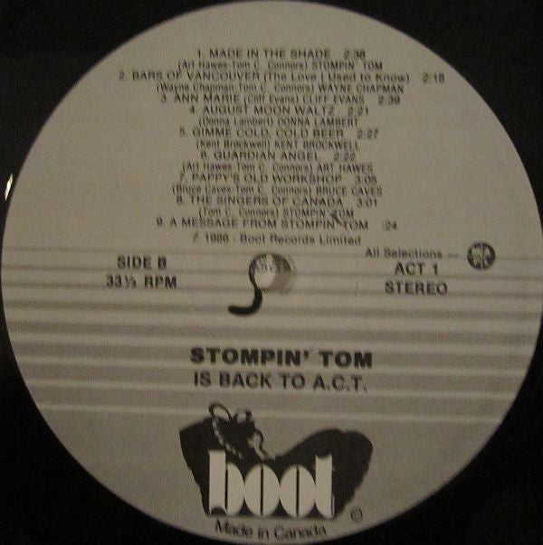 Various : Stompin' Tom Is Back To ACT (LP, Album)