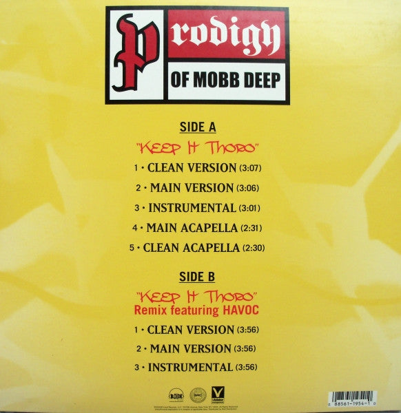 Prodigy : Keep It Thoro (12")