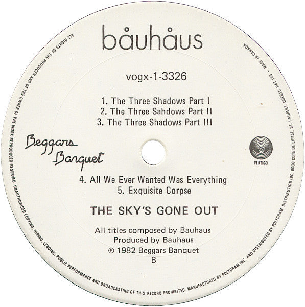 Bauhaus : The Sky's Gone Out (LP, Album + 12", Single)