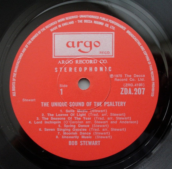 Bob Stewart (4) : The Unique Sound Of The Psaltery (LP)