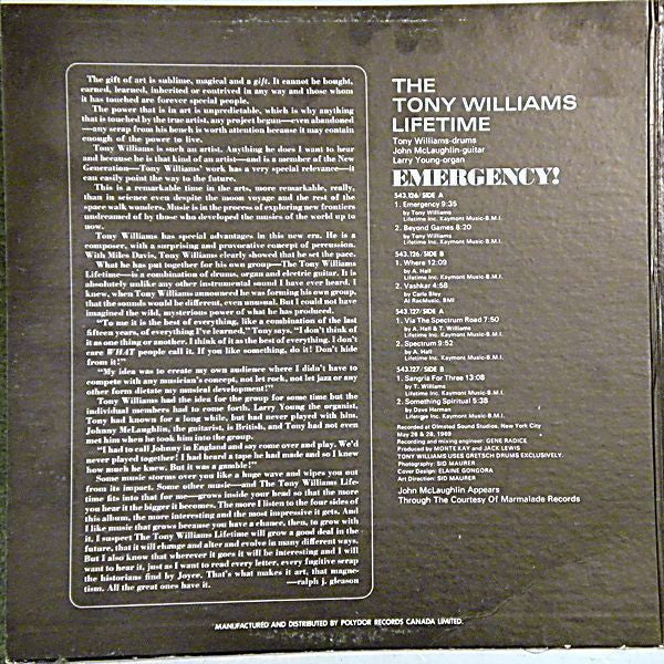 The Tony Williams Lifetime : Emergency! (2xLP, Album, Gat)