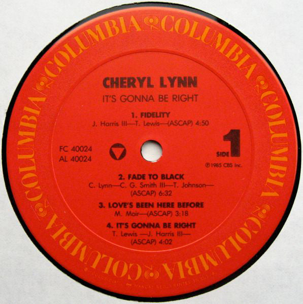 Cheryl Lynn : It's Gonna Be Right (LP, Album)