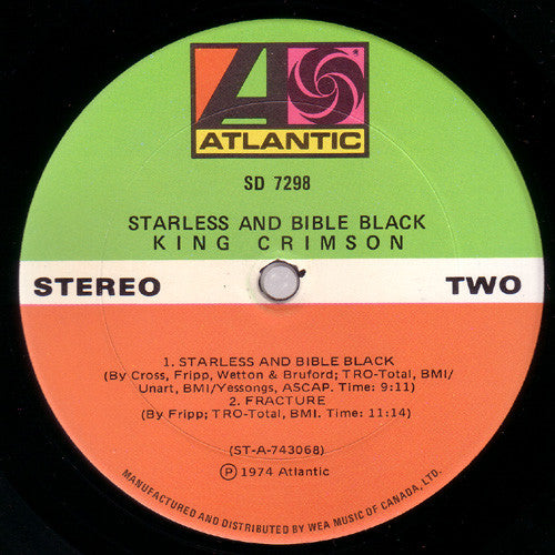 King Crimson : Starless And Bible Black (LP, Album, Gat)