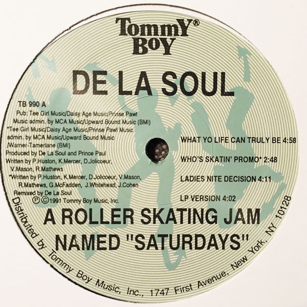 De La Soul : A Roller Skating Jam Named "Saturdays" (12", Single, RE)