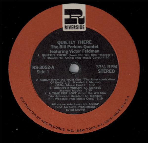 Bill Perkins Quintet Featuring Victor Feldman : Quietly There (LP, Album)