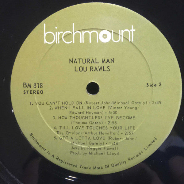 Lou Rawls : Natural Man (LP, Album, RE)