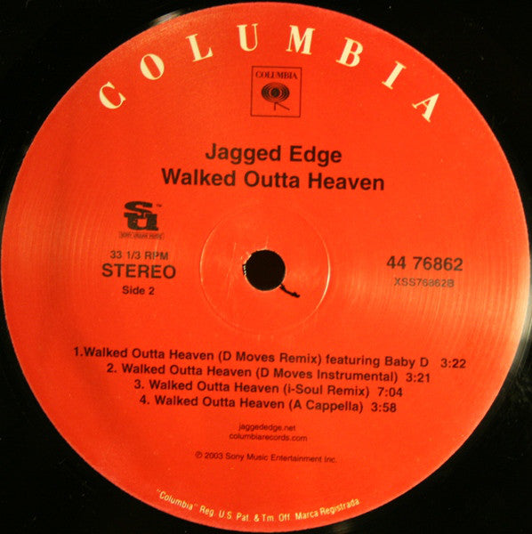 Jagged Edge (2) : Walked Outta Heaven (The Remixes) (12")