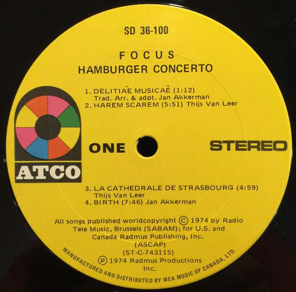 Focus (2) : Hamburger Concerto (LP, Album)