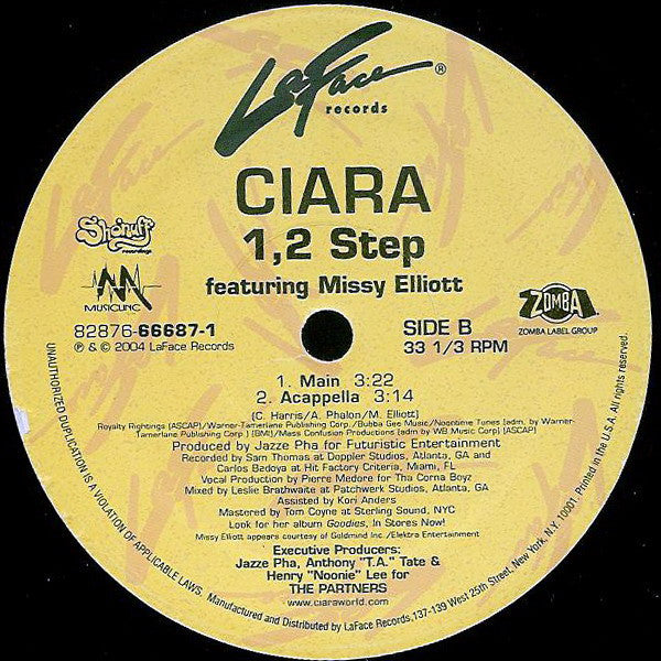 Ciara (2) Featuring Missy Elliott : 1, 2 Step (12")