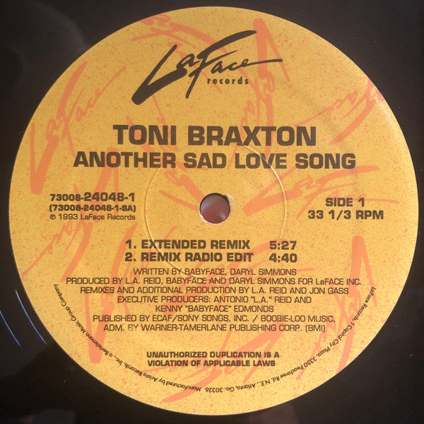 Toni Braxton : Another Sad Love Song (12")