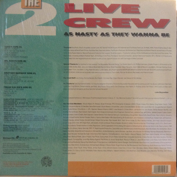 The 2 Live Crew : As Nasty As They Wanna Be (2xLP, Album)