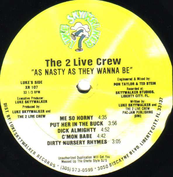 The 2 Live Crew : As Nasty As They Wanna Be (2xLP, Album)