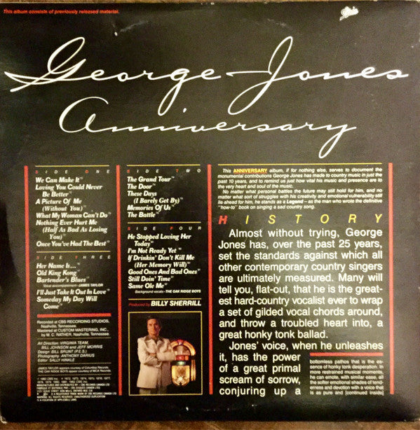 George Jones (2) : Anniversary - Ten Years Of Hits (2xLP, Comp, Gat)