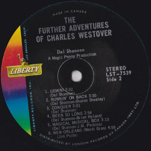 Del Shannon : The Further Adventures Of Charles Westover (LP, Album)