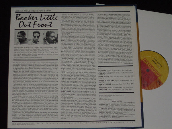 Booker Little : Out Front (LP, Album, Mono)