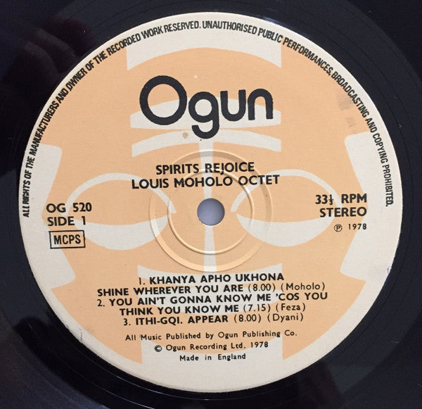 Louis Moholo Octet : Spirits Rejoice! (LP, Album)