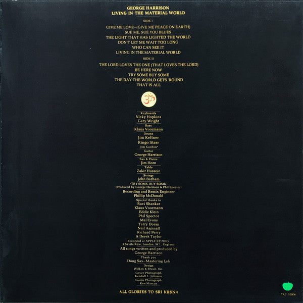 George Harrison : Living In The Material World (LP, Album, Gat)