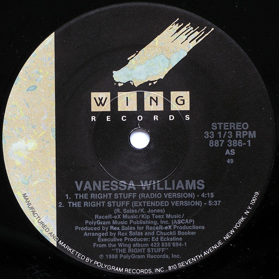 Vanessa Williams : The Right Stuff (12", Single)