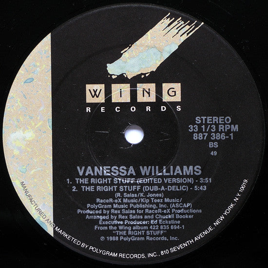 Vanessa Williams : The Right Stuff (12", Single)