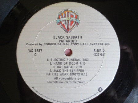 Black Sabbath : Paranoid (LP, Album, RE, Gat)